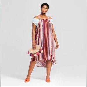 Ava & Viv Striped High-Low Tie Back Sundress Size 2X